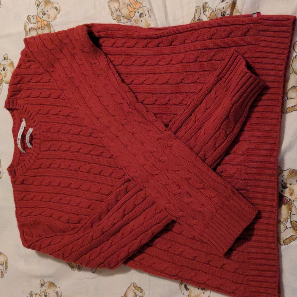 Tommy Hilfiger Red Cable Sweater